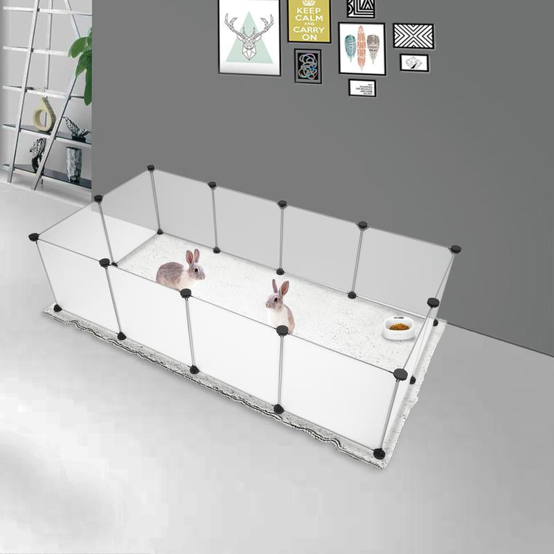 12 Pieces 14×14In Pet Playpen, Portable Large Plasticyard Fence Small Animals, Puppy Kennelcrate Fence Tent, Indoor Outdoor Portable Puppy Play Pen Cage for Guinea Pigs, Bunny, Ferrets, Hamsters, Hedgehogs,