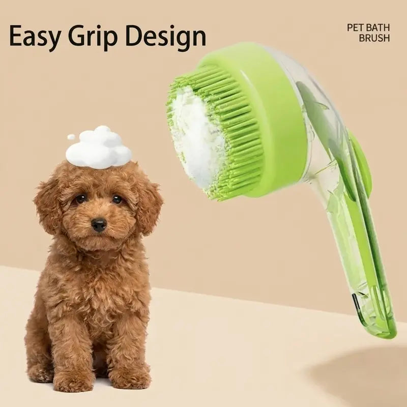 2026 New Universal 2-In-1 Pet Bathing Deshedding Brush - Ergonomic Handle, Plastic Body, Built-In Shampoo Dispensing, 8In×3In×4In Massage Aid, Reduces Shedding, Boosts Blood Circulation for Dogs (Home Supplies)