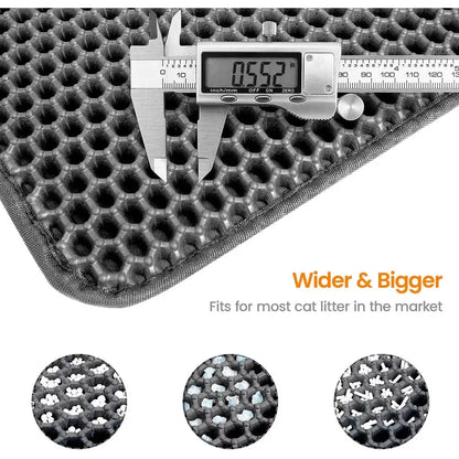 Extra Large Honeycomb Cat Litter Mat Trapper - Floor Protector for Floor Protection, Less Litter Spread