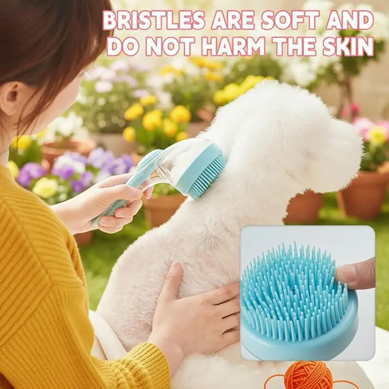 2026 New Universal 2-In-1 Pet Bathing Deshedding Brush - Ergonomic Handle, Plastic Body, Built-In Shampoo Dispensing, 8In×3In×4In Massage Aid, Reduces Shedding, Boosts Blood Circulation for Dogs (Home Supplies)