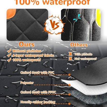 [On Sale!] Dog Car Seat Cover, Waterproof Scratchproof Hammock W/ 4 Storage Bags Side Flaps, Washable Nonslip Backseat Protector for Cars,Trucks,Suvs. Carrier