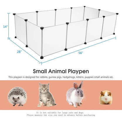 12 Pieces 14×14In Pet Playpen, Portable Large Plasticyard Fence Small Animals, Puppy Kennelcrate Fence Tent, Indoor Outdoor Portable Puppy Play Pen Cage for Guinea Pigs, Bunny, Ferrets, Hamsters, Hedgehogs,