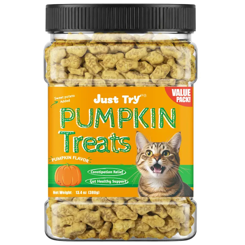 JUST TRY Feline Grass Treats Salmon Flavor Hairball Control Support, Crunchy Snacks, Cat Grass Treats for Indoor Cats 14.1 OZ #Sohochic