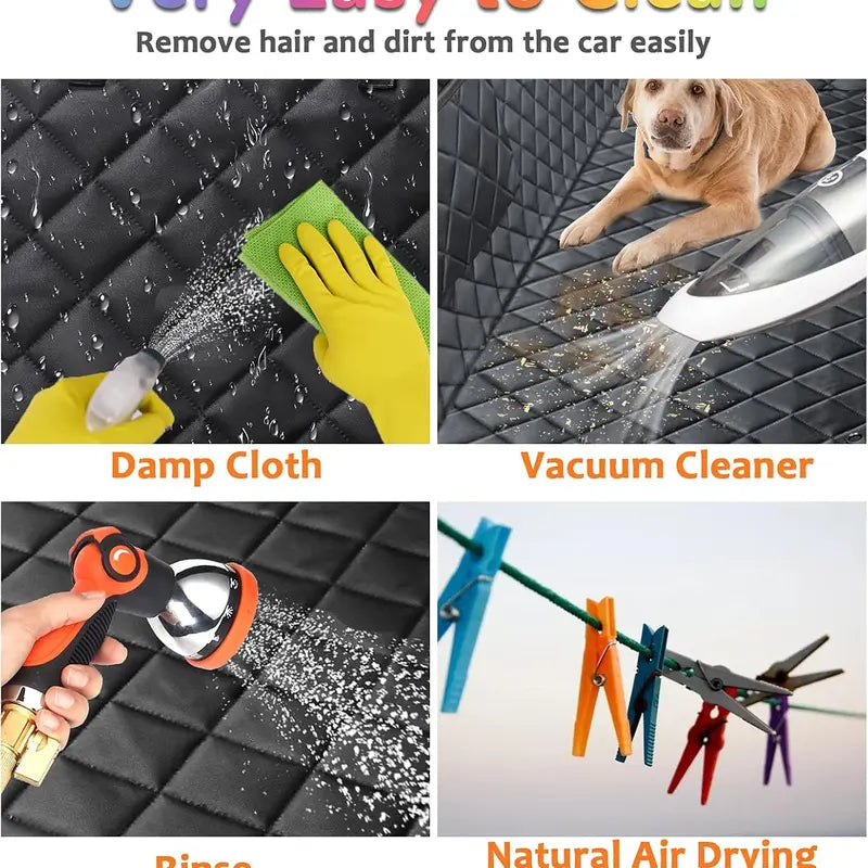 [On Sale!] Dog Car Seat Cover, Waterproof Scratchproof Hammock W/ 4 Storage Bags Side Flaps, Washable Nonslip Backseat Protector for Cars,Trucks,Suvs. Carrier